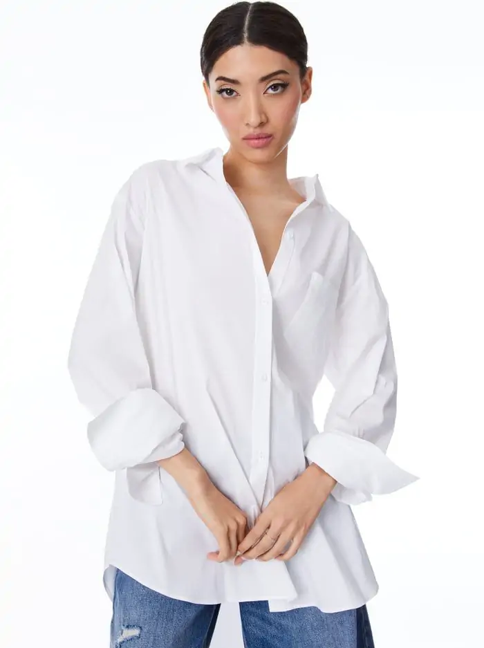 FINELY OVERSIZED LONG BUTTON DOWN SHIRT